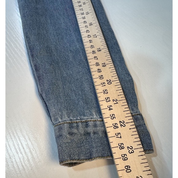 Love Tree Denim Jeans Cropped Jacket Girls Medium Full Zip & Button Gray Lining - Picture 6 of 10